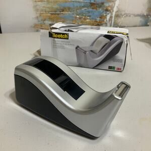 Scotch Desktop Tape Dispenser, Silver Black Two-Tone, 1 Dispenser C60-ST